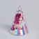 Holographic cap "Happy Birthday", unicorn