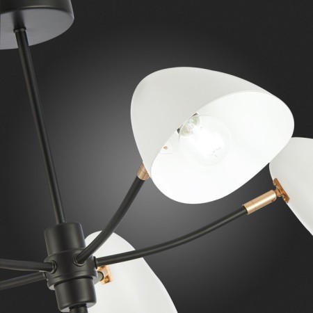 Ceiling EVOLUCE lamp. Sle103602-05. Satta. 5x40 watts, E14, 77x77x36.5 cm, black color, gold-7