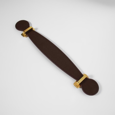 Handle for a bag, 2 fasteners for a puncture, 22 × 3 × 0.4 cm, dark brown/gold color-2