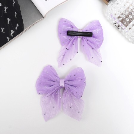 Hair clamp "Marta" (set 2 pcs) overflow, 7.5 cm, lilac-1