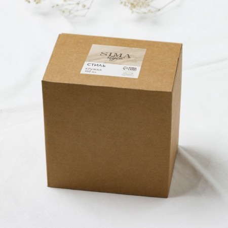 Ceramic "Style" mug, 450 ml, beige color-9
