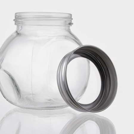 Glass jar for bulk products with a metal lid of the Classic, 200 ml, 8 × 6 cm-3