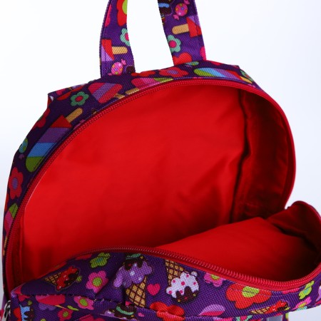 Baby backpack on lightning, external pocket, reflective strip, lilac color-3