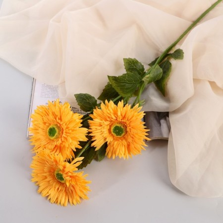 Artificial flowers "Chrysanthemum Color Galant" 10x60 cm, yellow