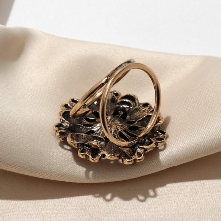 Ring for the scarf "Link", brown color in black gold-3