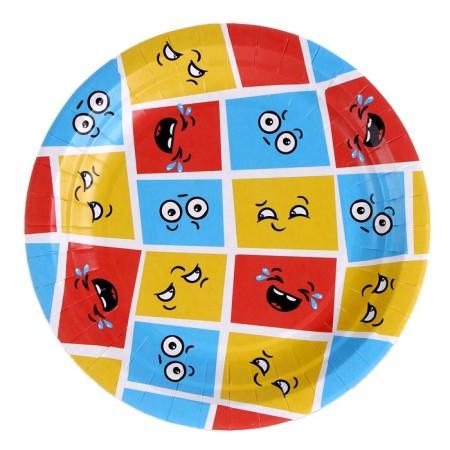 A set of paper plates "Emotions", in a t/y film, 6 pcs., 18 cm