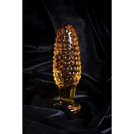 Sexus Glass anal plug, glass, yellow, 13 cm, d = 4 cm-4