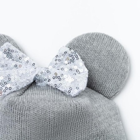 Hat for girls, color gray melange, size 42-46-5