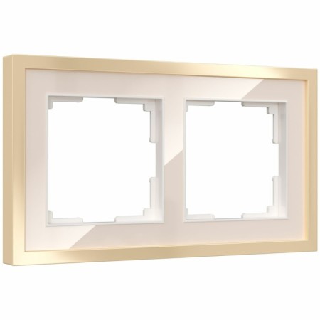 Frame W0022851, 2 Baguette sockets, ivory brass