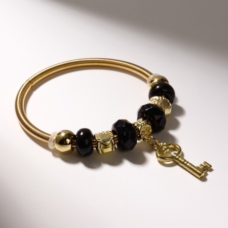 Mardgeri Assorted Bracelet key, black and golden color in gold, d = 6.5 cm-1