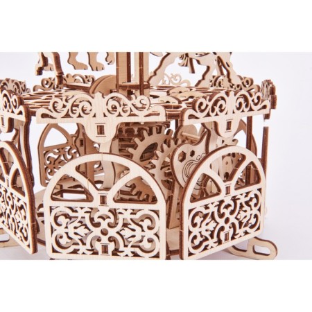 Mechanical 3D puzzle made of wood, Wood Trick, Carousel-3