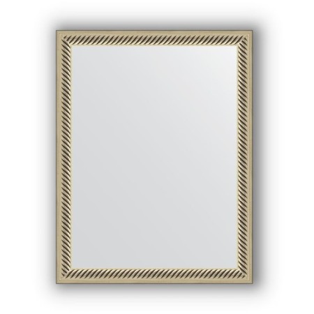 Mirror in the baguette frame - twisted silver 28 mm, 35 x 45 cm, EvoForm
