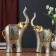 Polystone souvenir "Two Elephants with Popone-Kalchuga" set 26.5x7.5x16.5 cm