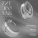 Earrings Metal "Chord" double circle, silver color