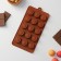 Condody shares form for chocolate, silicone, 20 × 11 × 1.5 cm, 15 cells (2.5 × 2.5 × 1.5 cm), brown color