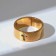 Ring "Cross" cavity, color gold, dimensionless