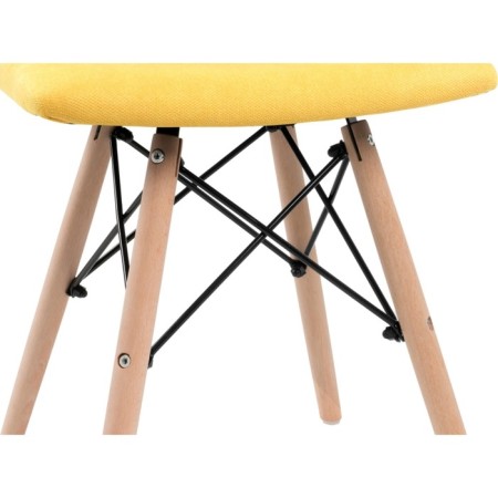 Stool Ben array of beech/metal/fabric, natural/yellow 40x40x44 cm-7