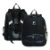 School backpack 38 x 30 x 16 cm, ergonomic back, stavia "monochrome", black