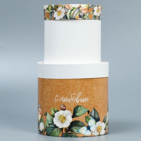 A set of hats 2 in 1, gift packaging, Flower, 13 x 13, 16 x 16 cm-2