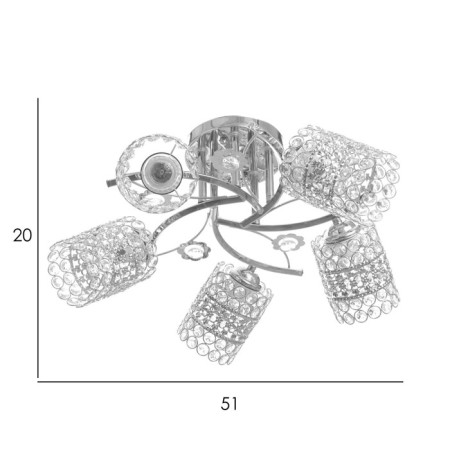 Bertie chandelier 5x40W E27 Chrome Model: 2612376-9