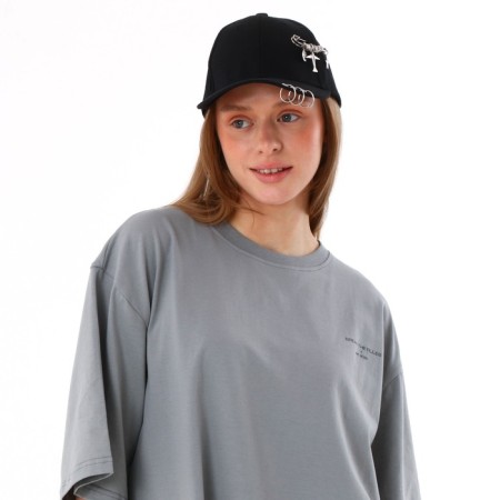 Women's cap with rings, black color, rr 56-9