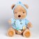 Gift set: Soft toy "Bear" + Holder for a dummy, blue