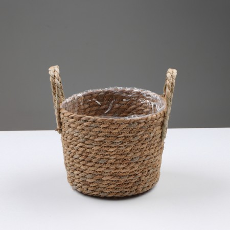 Kashpo wicker "Kenya" cylinder with handles, 17.5x17.5x16 cm, natural-1