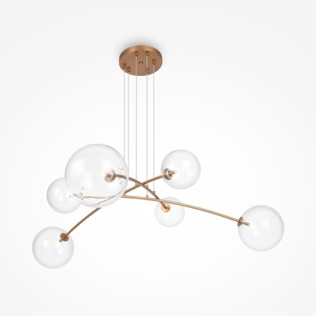 Suspension lamp Maytoni Mod172PL-06BS, 6XG4, 20W, 130x340.7 cm, brass color