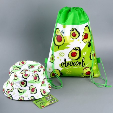 Children's set "Avocado" (panama+ bag for shoes), rr. 52-54 cm-1