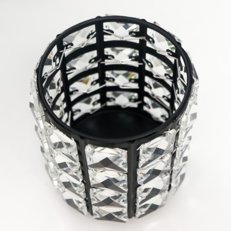 Summary Metal for 1 candle "Crystals" cylinder black 12x9x9 cm-3