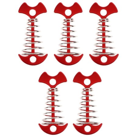 Maclay pegs for a tent, with a spring, red color-3