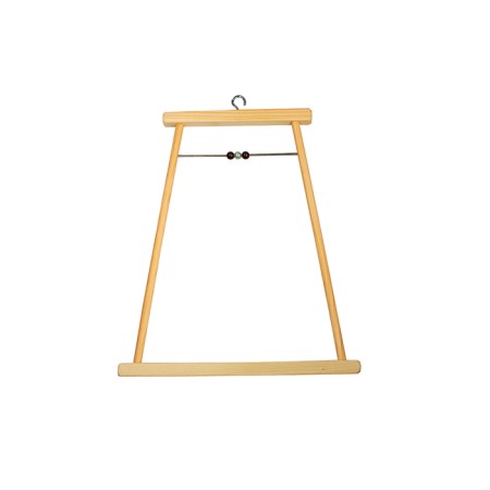 Bird swings in a cage wooden, large with beads, 17 x 0.8 x 19.5 cm