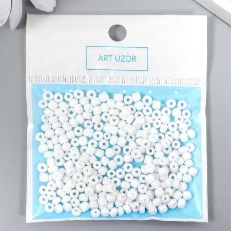 Round beads 6/0 "White" 20 g-2