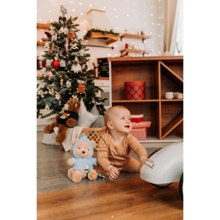 Gift set: Soft toy "Bear" + Holder for a dummy, blue-7
