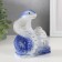 Souvenir Ceramics "Cobra with a bowl with coins" Blue with gold 5.8x9.5x11 cm