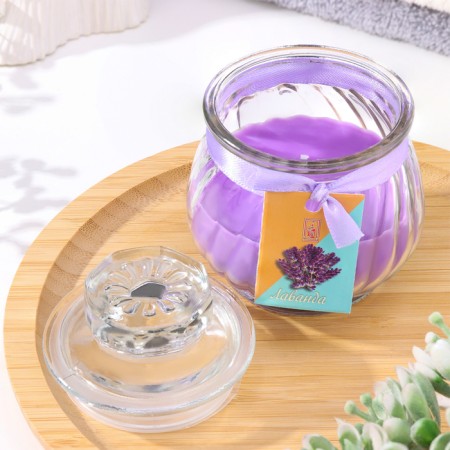 Aromatic “pot” candle 9x7.5cm, lavender-1