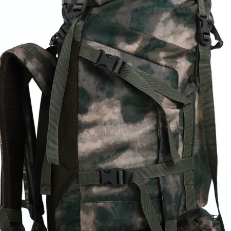 Tourist backpack, TAIF, 80 liters, cord department, 2 outer pockets, green color/camouflage-5