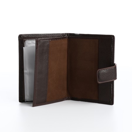 Male purse on magnet 3 in 1, department for auto documents, passports, brown color-5