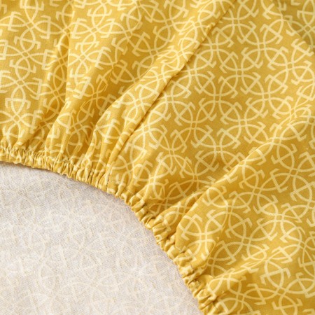 A sheet on the elastic band atra 180x200x20, totem yellow calico 120g/m, HL100%-3