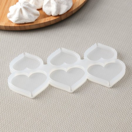 Silicone Mold for candy and chocolate "Heart", 4 cm, 5 cm, color transparent color-2