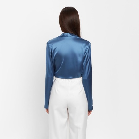 Women's blouse with a drapician Mist: Classic Collection p. 50, blue color-2