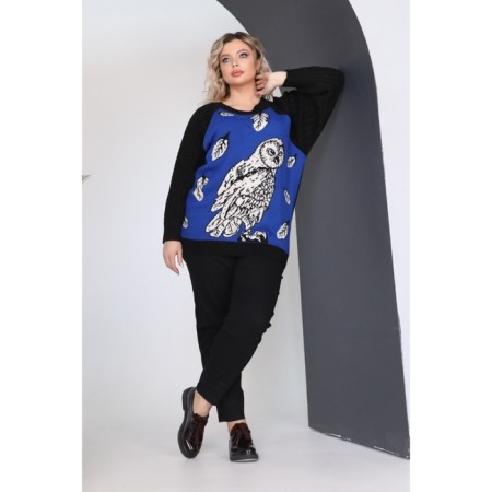 Women's sweater, size 54, the color is blue, black-1