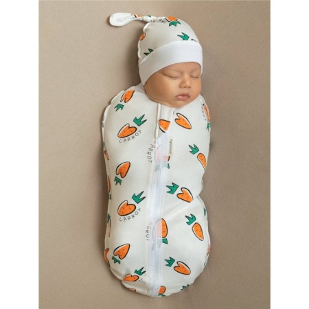 Lightning diaper with a hat with a cap of Amarobaby Soft Hugs "Carrots", height 56-68 cm