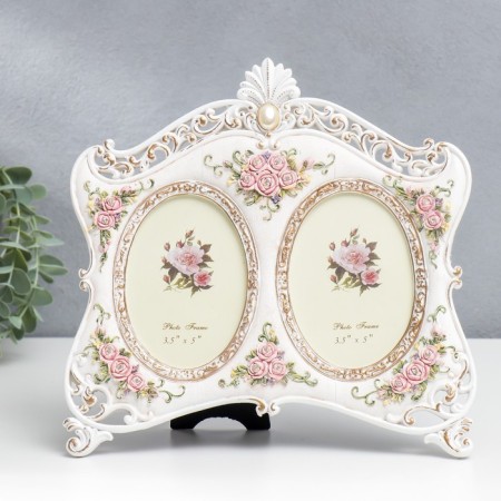 Photo frame Polystone in 2 photos 10x15 cm "Rosary" Ryzes 23x24.5 cm
