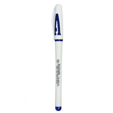 Gel pen, 0.5 mm, blue rod, white body, with rubber hold-1