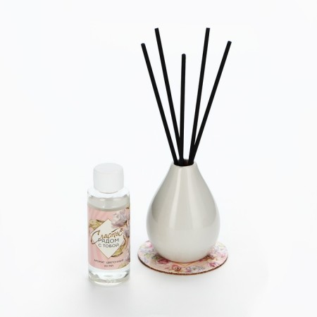 The aromatic diffuser in the set with the vase “Live Dream”, Flower aroma, 9.2 x 7.7 x 20.8 cm.-5