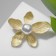 Brooch "Flower" delicate, white color in gold
