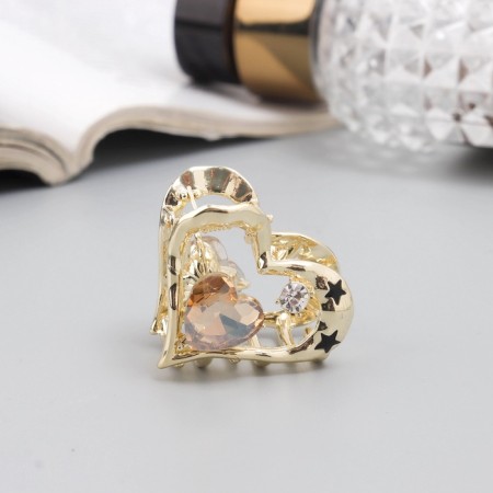 Hair crab "Avery style" heart, 3 cm, gold-2