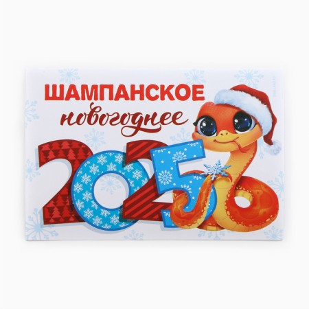 Stick on the bottle "Champagne New Year", 12 x 8 cm.-1