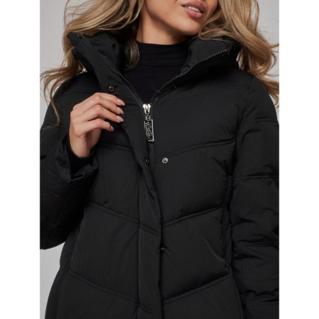 Coat insulated winter female, size 50, black color-11